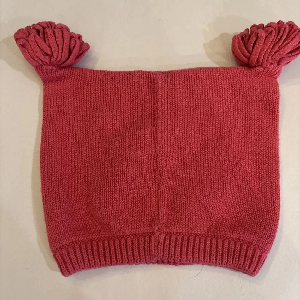 Gymboree Fall Homecoming Owl Pink Sweater Knit Hat 12-24M Cute!  RARE HTF **READ